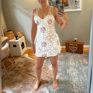 For Love And Lemons White Bordeaux Lace Mini Dress - NWT